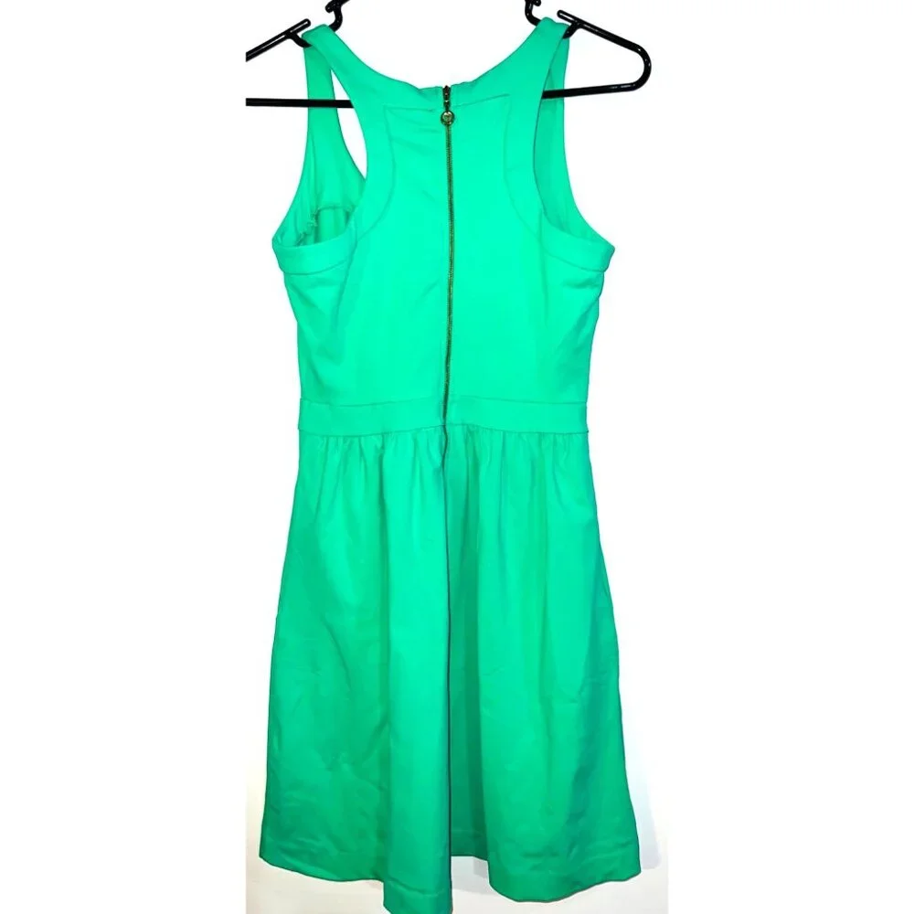 Cynthia Rowley Green Dress Small Fitted Bodice & Flared Skirt Back Zipper - Picture 2 of 3
